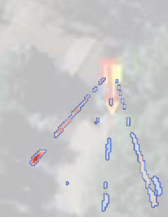 BEV contributions to the winning MGL yaw vote trace radial lines